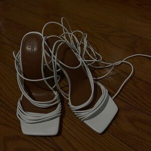 White Strappy Heels
